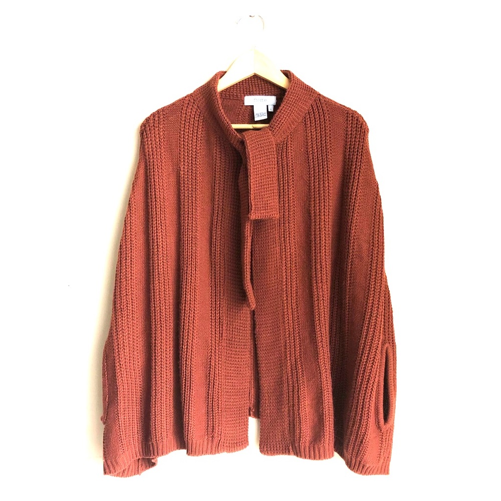 Theme Brand Rust Colored Poncho/Cape with Tie